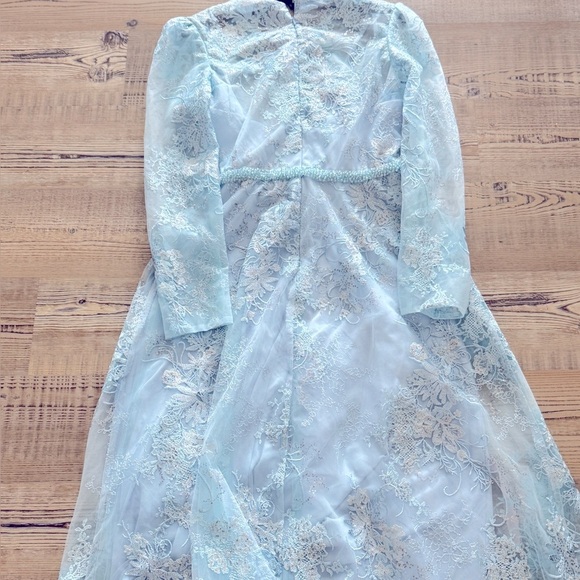 Mac Duggal Light Blue Floral Maxi Dress - Picture 9 of 12
